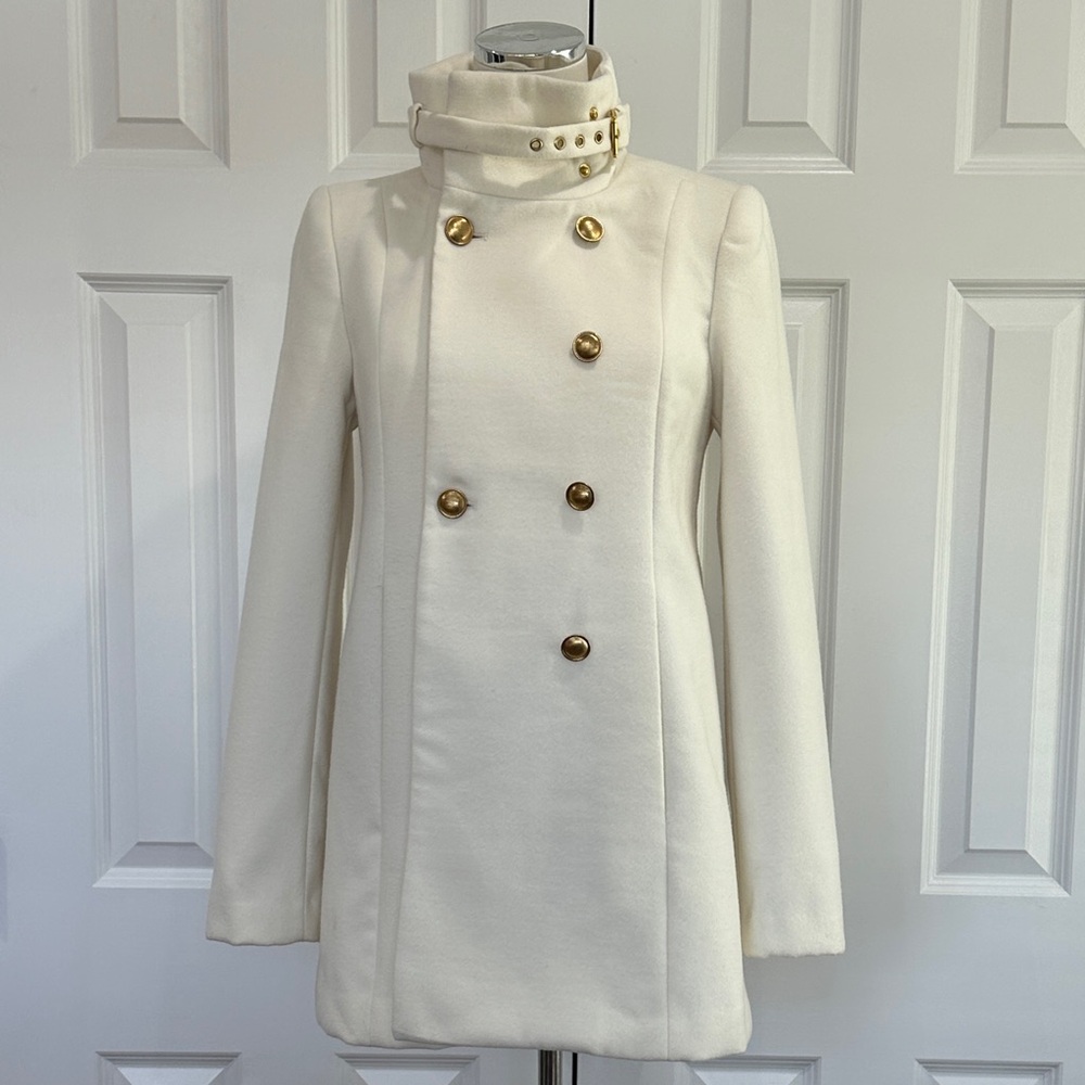 MANGO Cream Double-Breasted Military Gold Button Structured MNG
Jacket Size S